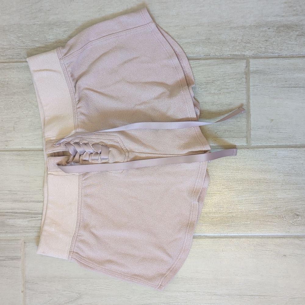 Spiritual Gangster Light Pink Lace-Up Waist Shorts